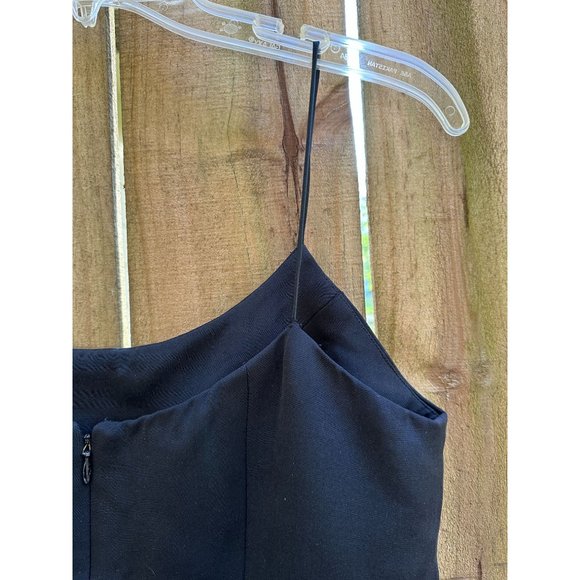 ROLAND NIVELAIS Black SILK LBD Flutter Hem COCKTAIL DRESS sz 10 - Picture 2 of 6